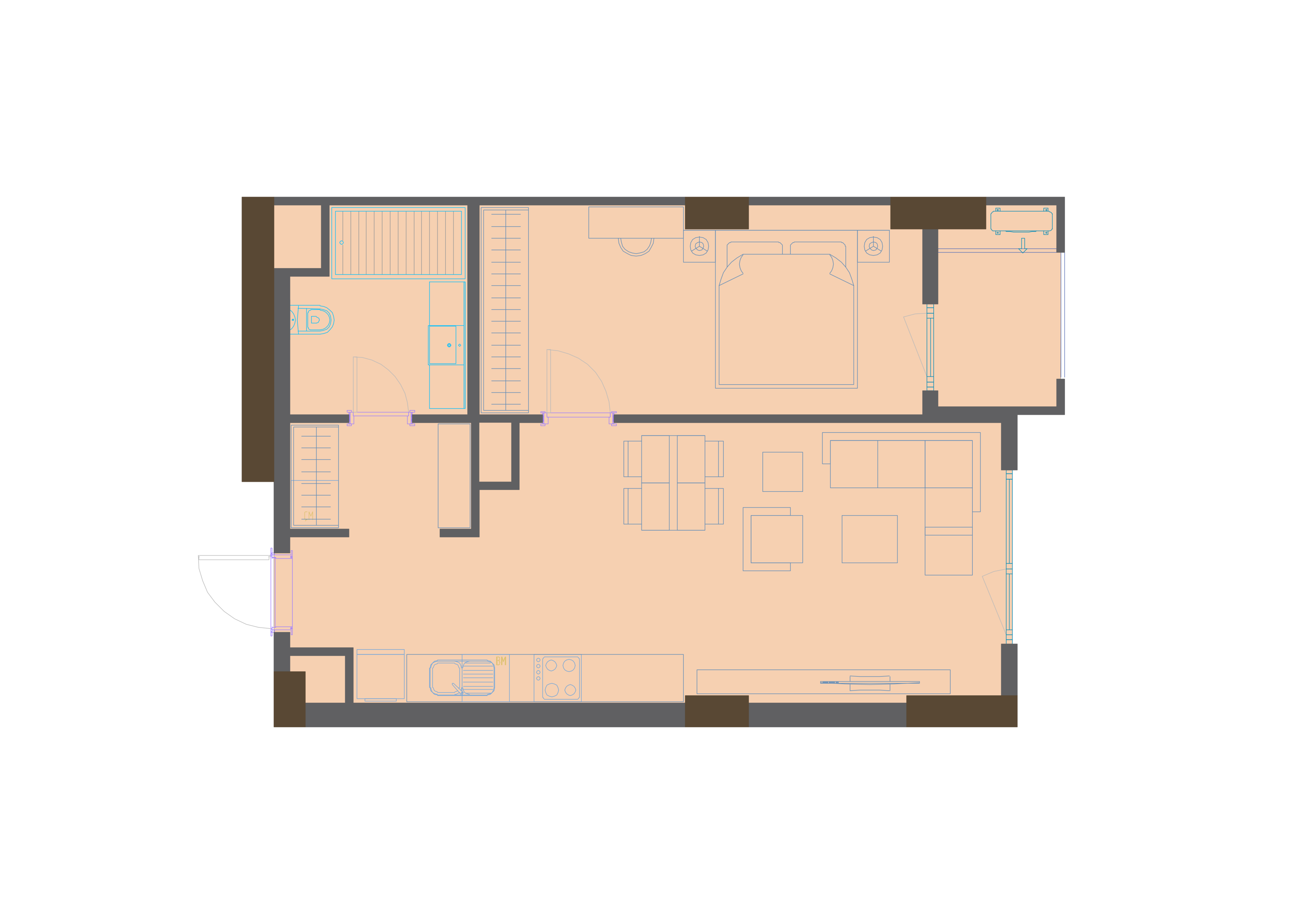2 xonali kvartira, 54.8 m² — rejasi