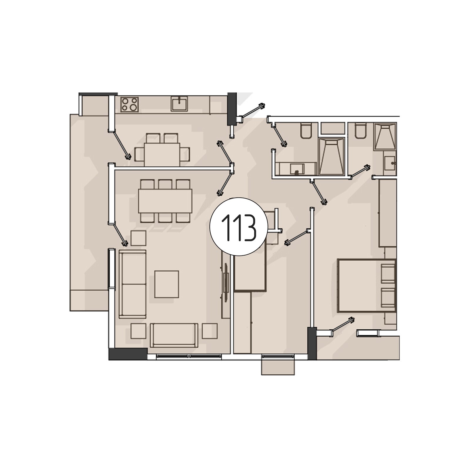 3 xonali kvartira, 80 m² — rejasi