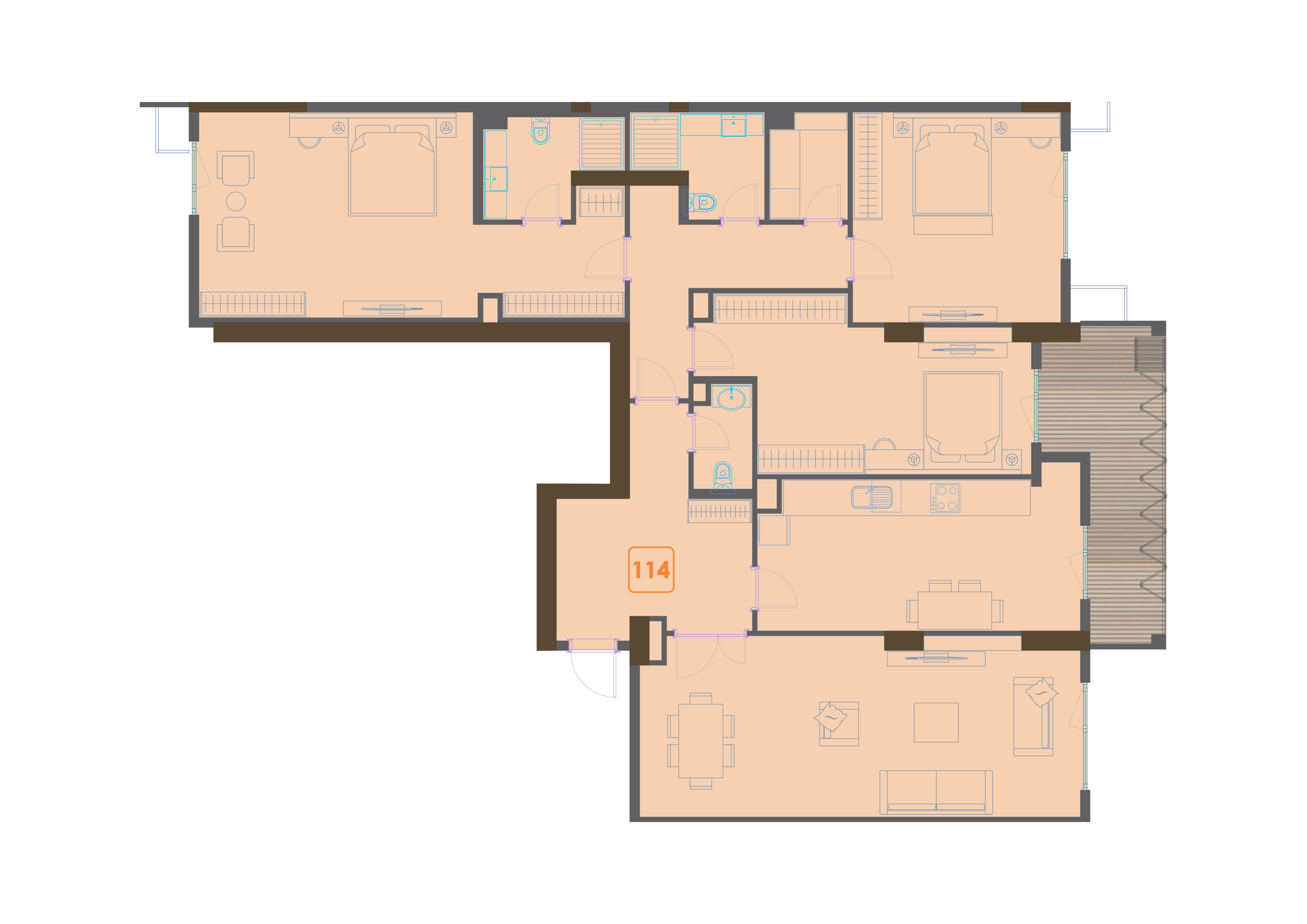 5+ xonali kvartira, 174.6 m² — rejasi