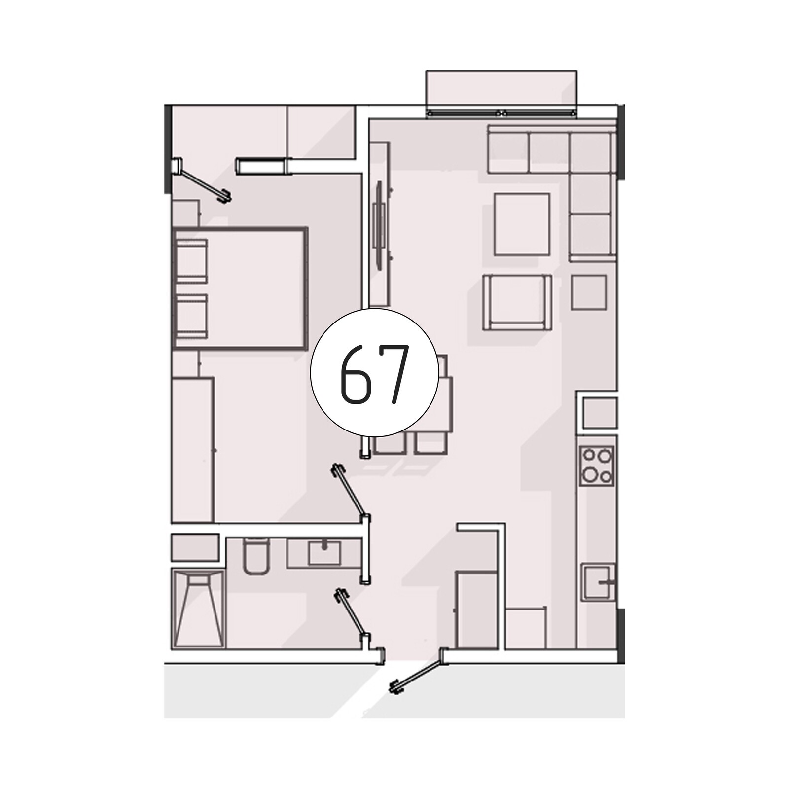 2 xonali kvartira, 47.3 m² — rejasi