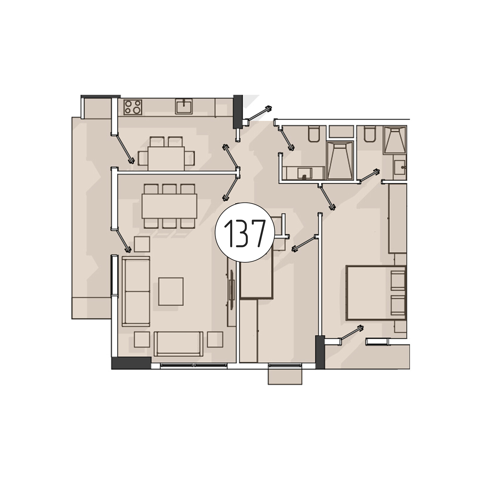 3 xonali kvartira, 80 m² — rejasi