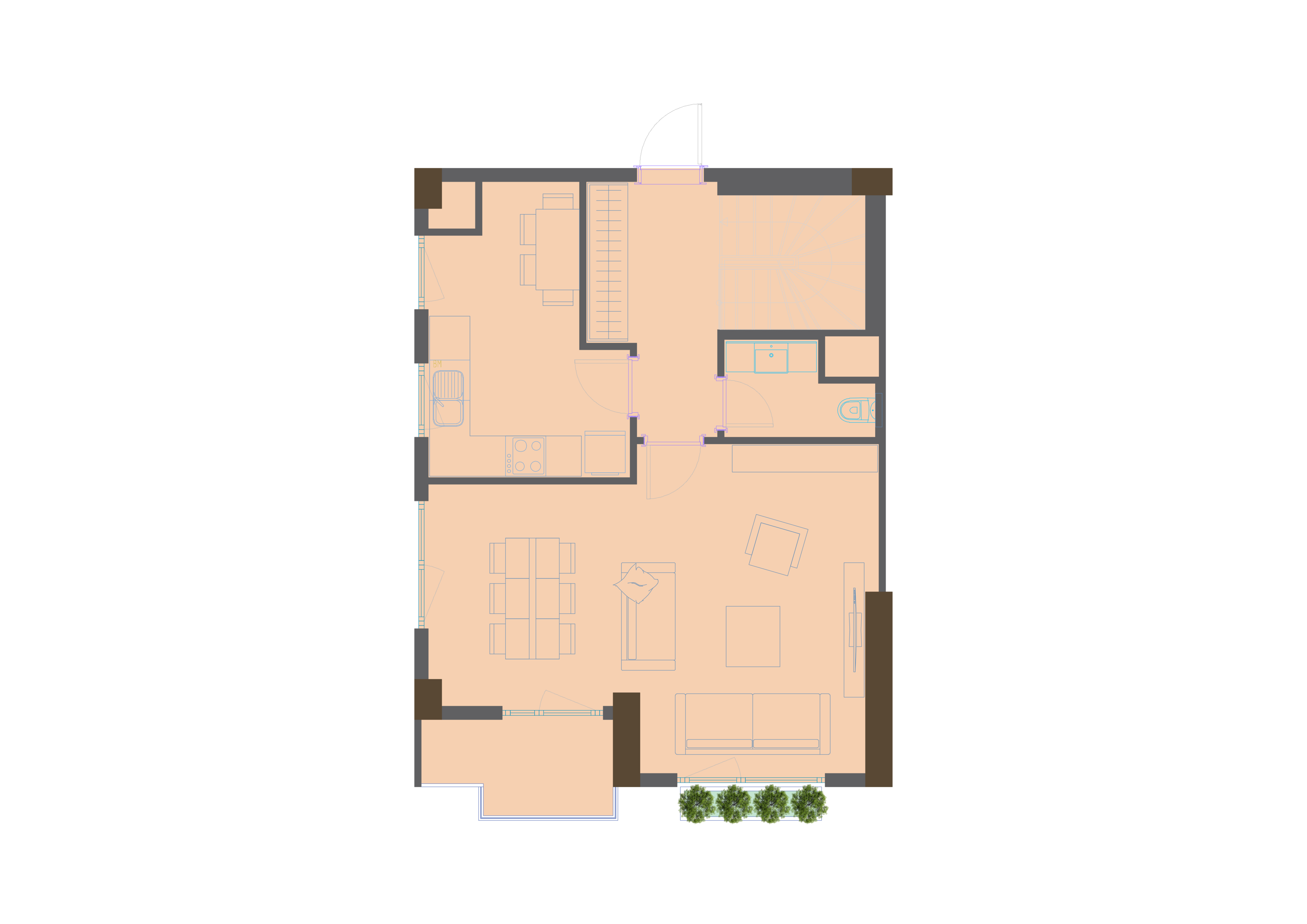 4 xonali kvartira, 113 m² — rejasi