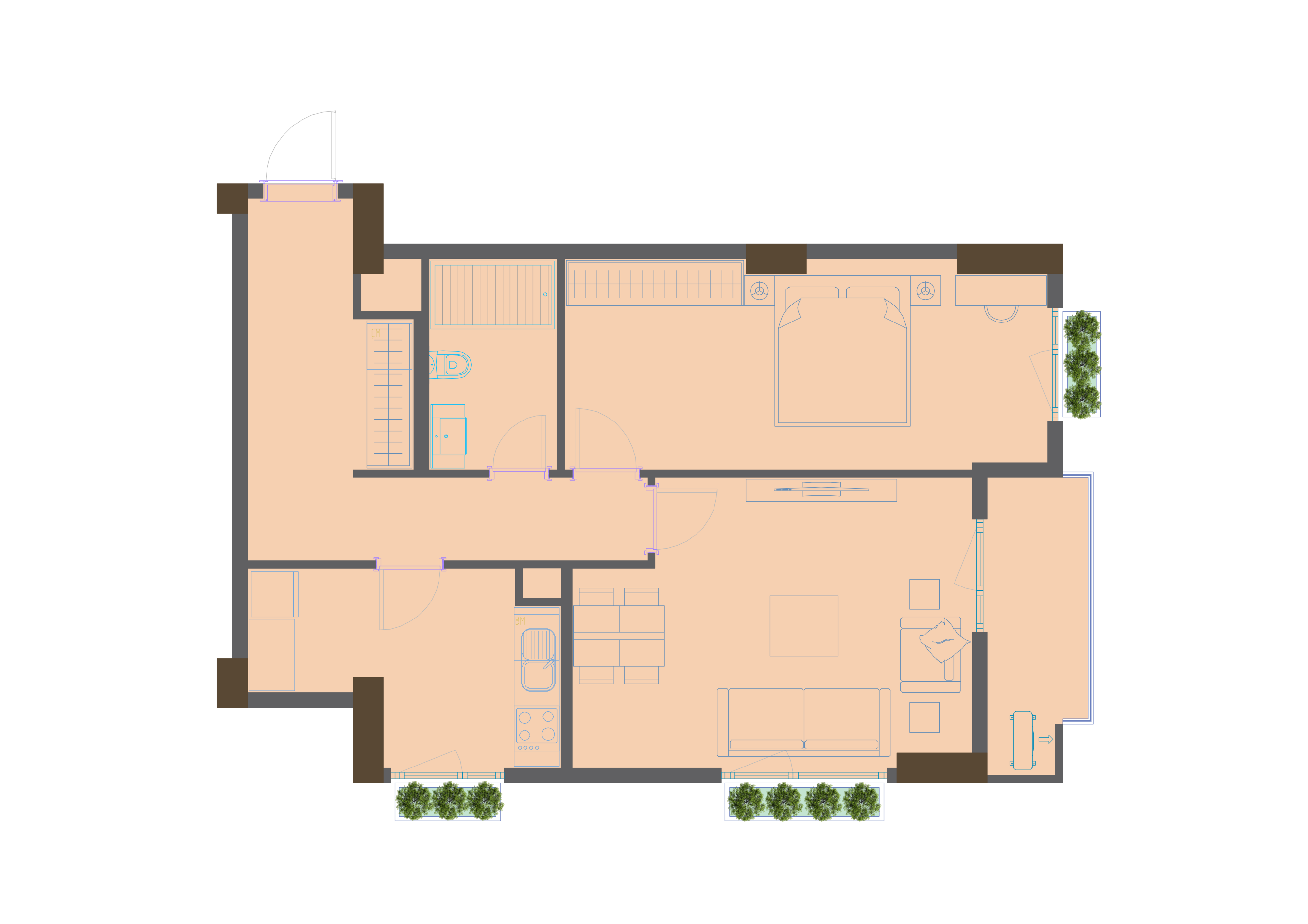 2 xonali kvartira, 69.8 m² — rejasi