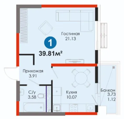 1 xonali 39.81 m²