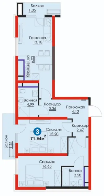 3-комн