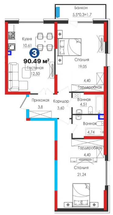 3-комн