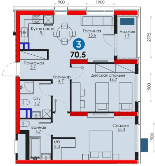 3-комн