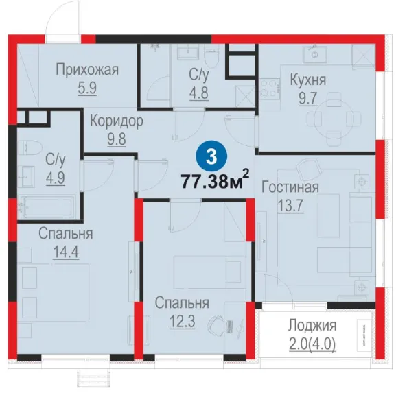 3-комн
