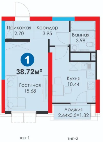 1-xonali 38.72 m²