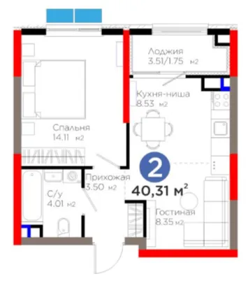 2 xonali 40.28 m²