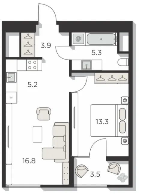 2 xonali 48.2 m²