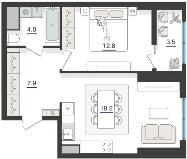 2 xonali 49.52 m²