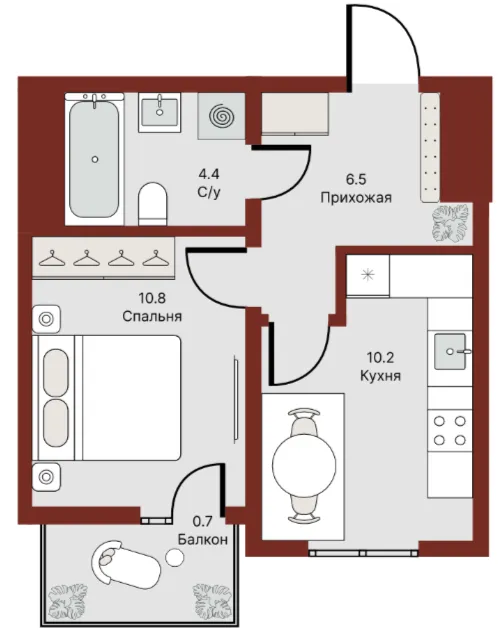 1 xonali 32.68 m²