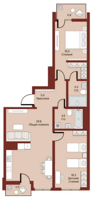 3 xonali 78.84 m²