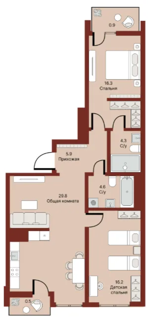 3 xonali 78.84 m²