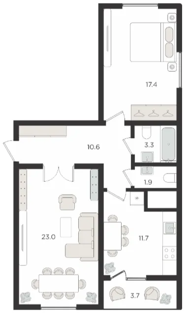 2 xonali 69.86 m²