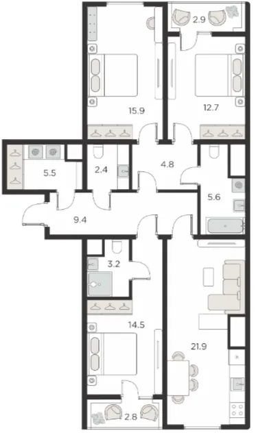 4 xonali 98.93 m²