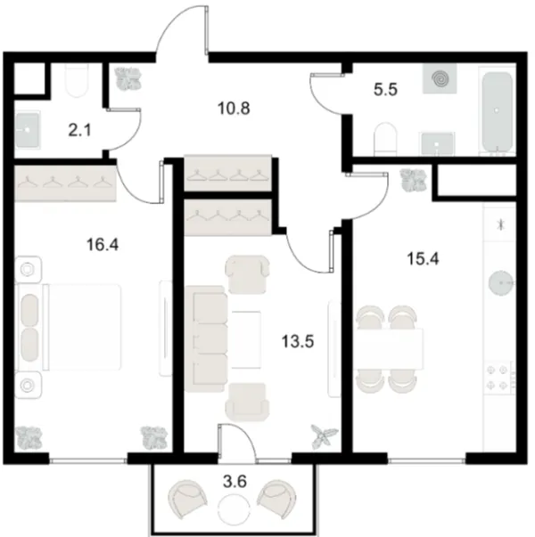 2 xonali 65.15 m²