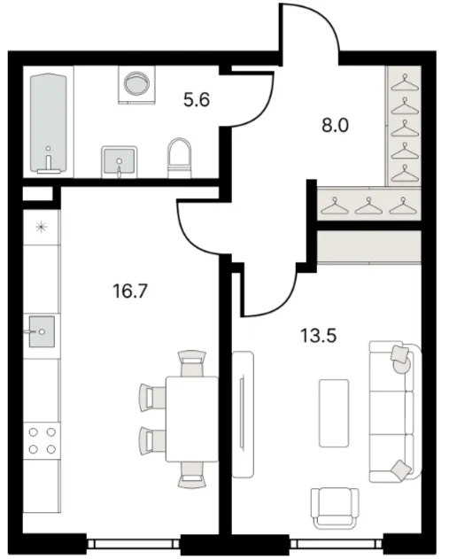 1 xonali 44.05 m²