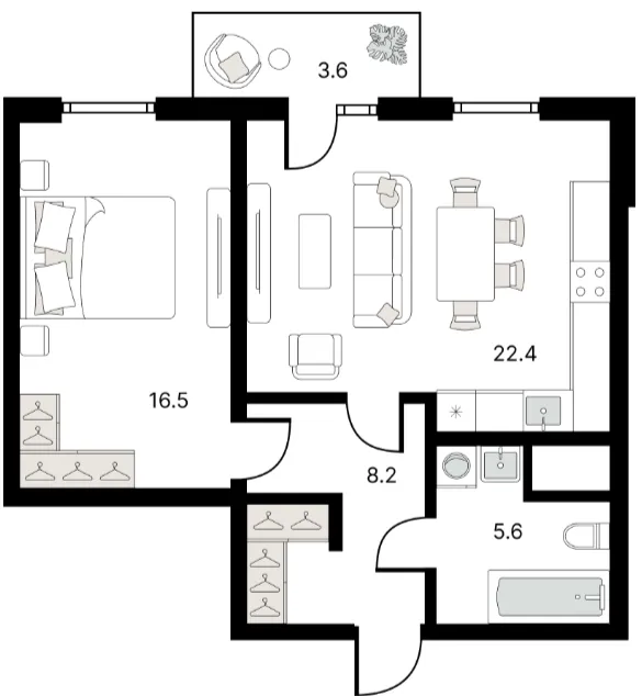 2 xonali 54.04 m²