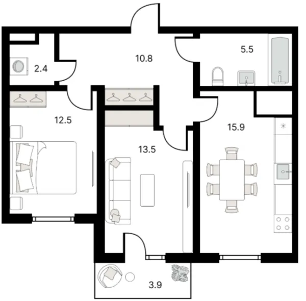 2 xonali 62.06 m²