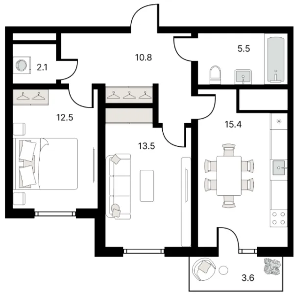 2 xonali 61.25 m²