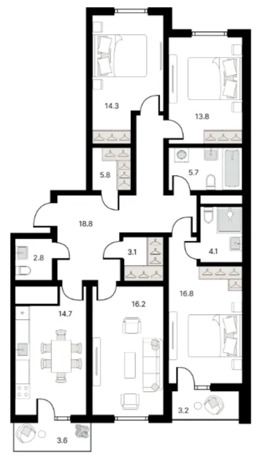 4 xonali 119.16 m²