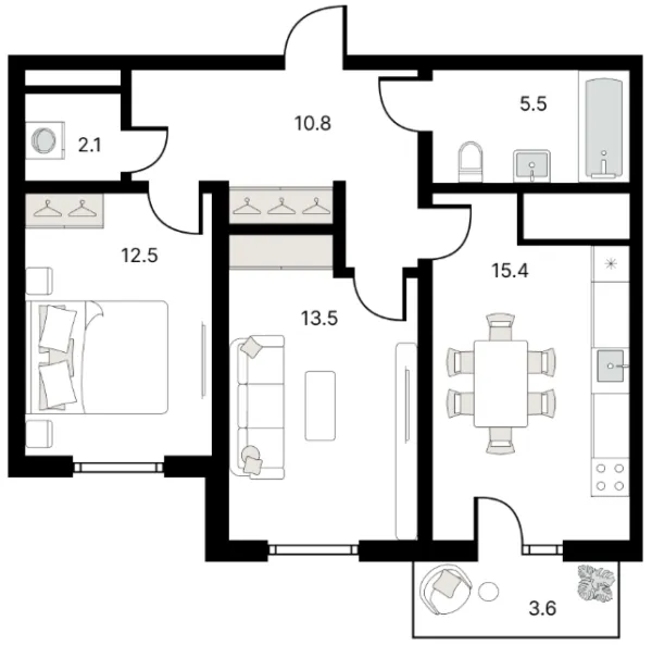 2 xonali 61.25 m²