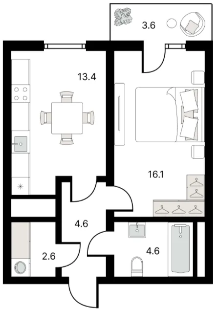 1 xonali 42.71 m²