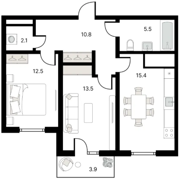 2 xonali 61.34 m²