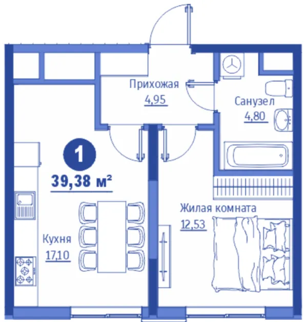 1 xonali 39.38 m²