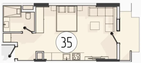 1 xonali 36.72 m²