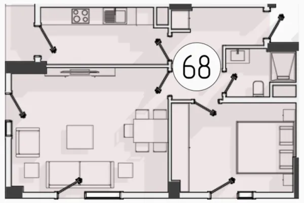 2 xonali 55.6 m²