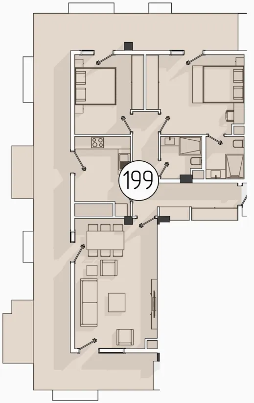 3 xonali 128.03 m²