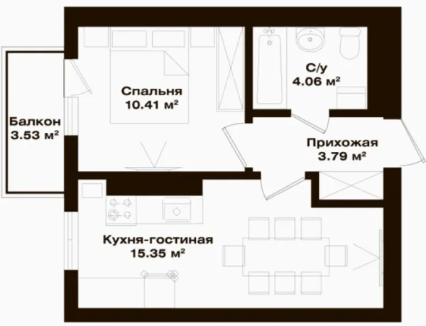 1 xonali 34.67 m²