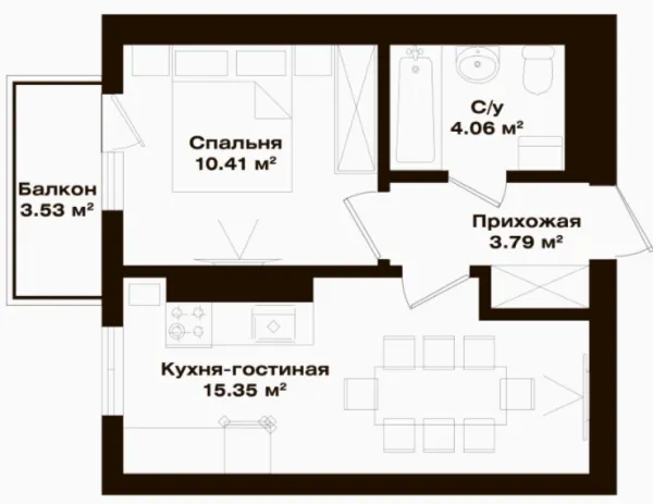 1 xonali 34.67 m²