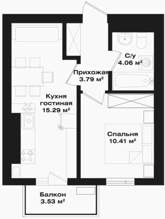 1 xonali 34.61 m²