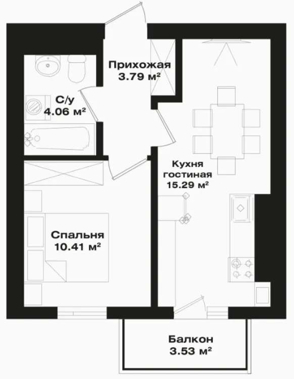 1 xonali 34.61 m²