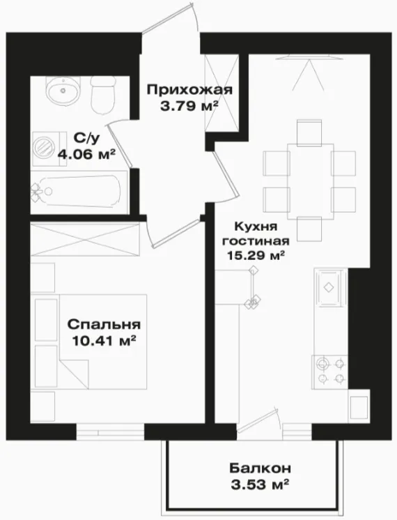 1 xonali 34.61 m²