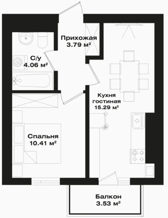 1 xonali 34.61 m²
