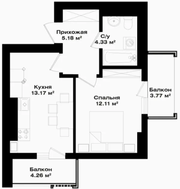 1 xonali 37.2 m²
