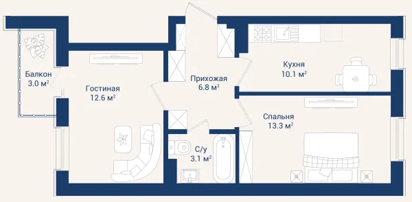 2 xonali kvartira