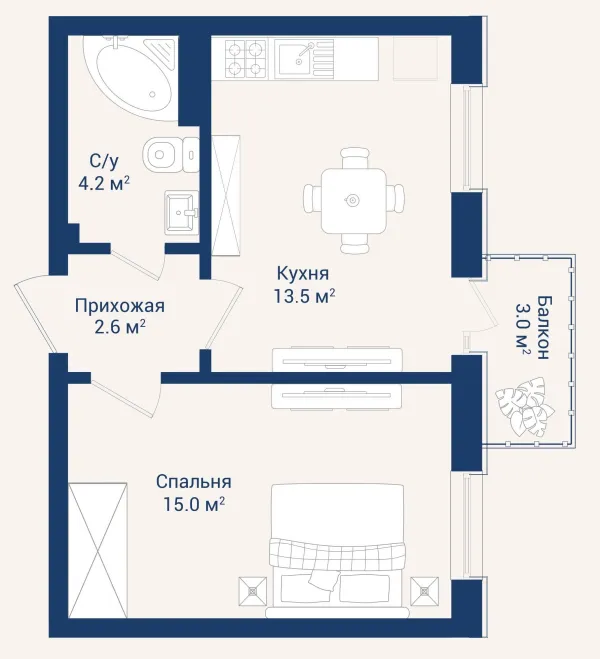 1 к. M