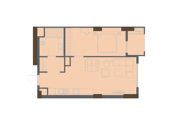 2-xonali 54.78 m²