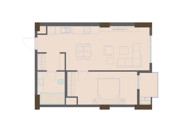 2-xonali 55.11 m²