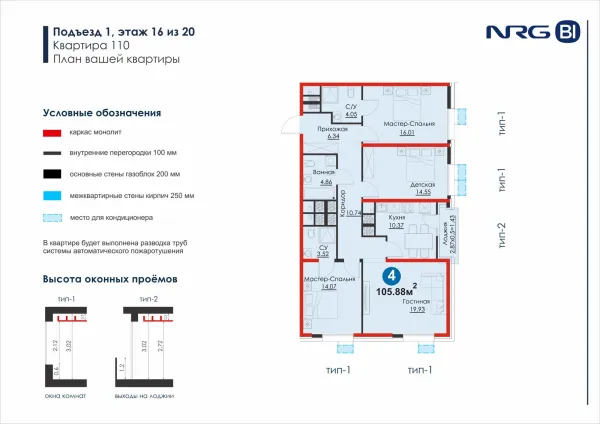 4-xonali 105.88 m²