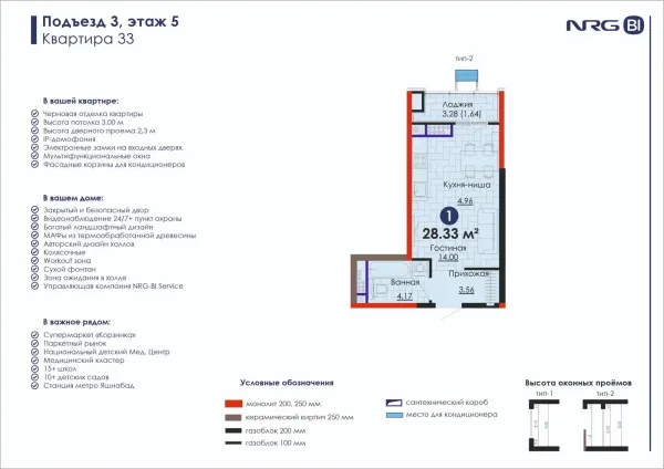 1-xonali 28.33 m²